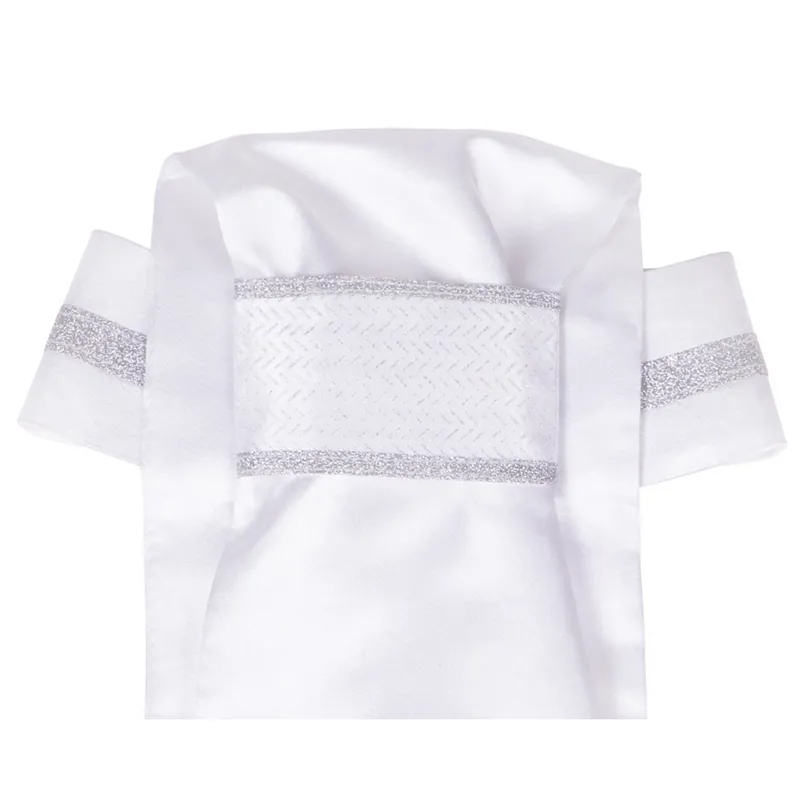 QHP Kae Stock Tie - White/Silver-1